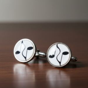 The Music Gifts Company Musical Notes Cuff Links Vintage